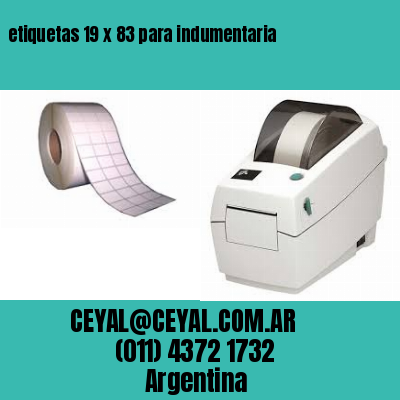 etiquetas 19 x 83 para indumentaria