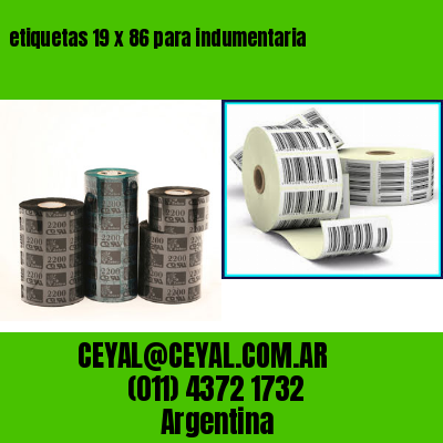 etiquetas 19 x 86 para indumentaria