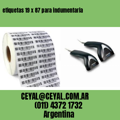 etiquetas 19 x 87 para indumentaria