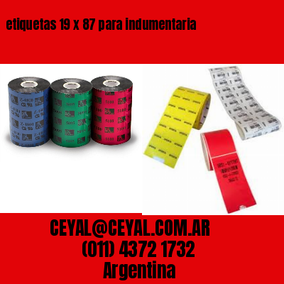 etiquetas 19 x 87 para indumentaria