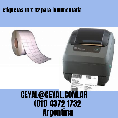 etiquetas 19 x 92 para indumentaria