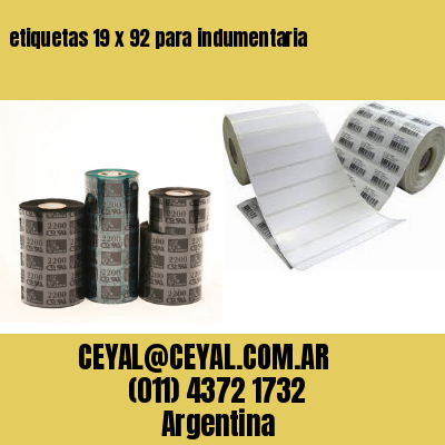 etiquetas 19 x 92 para indumentaria