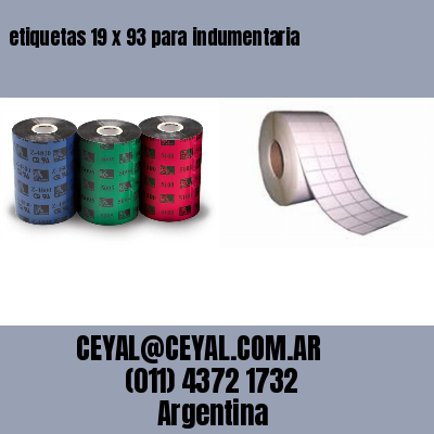 etiquetas 19 x 93 para indumentaria