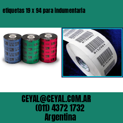 etiquetas 19 x 94 para indumentaria
