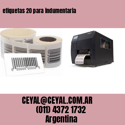 etiquetas 20 para indumentaria