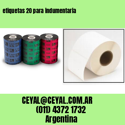 etiquetas 20 para indumentaria