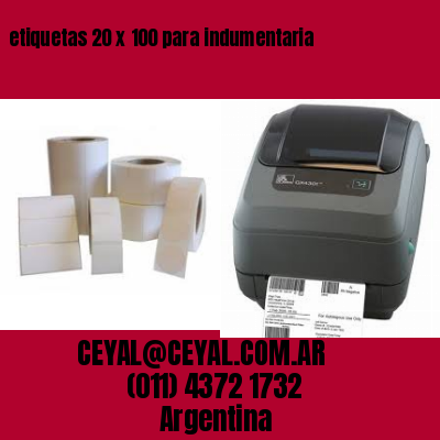 etiquetas 20 x 100 para indumentaria