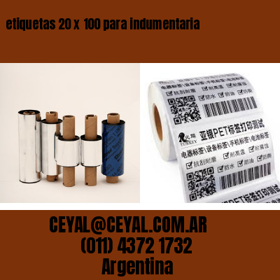 etiquetas 20 x 100 para indumentaria