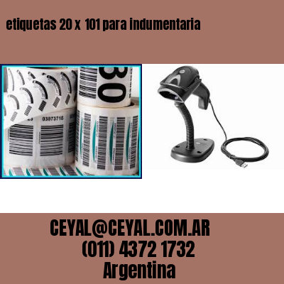 etiquetas 20 x 101 para indumentaria