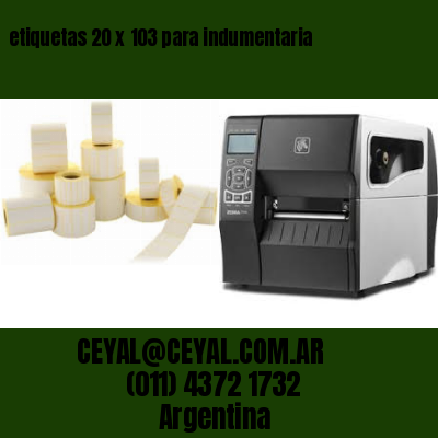 etiquetas 20 x 103 para indumentaria