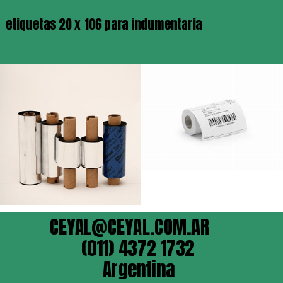 etiquetas 20 x 106 para indumentaria