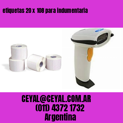 etiquetas 20 x 108 para indumentaria