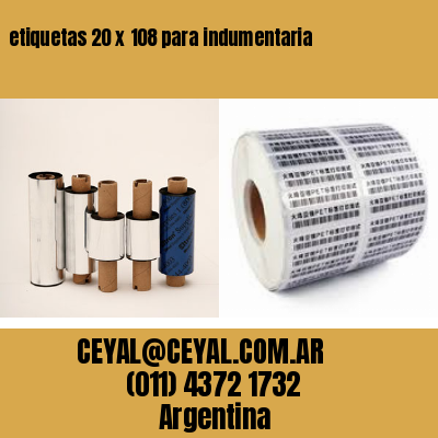 etiquetas 20 x 108 para indumentaria