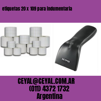 etiquetas 20 x 109 para indumentaria