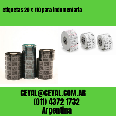 etiquetas 20 x 110 para indumentaria