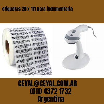 etiquetas 20 x 111 para indumentaria