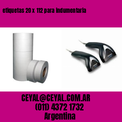 etiquetas 20 x 112 para indumentaria