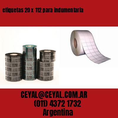 etiquetas 20 x 112 para indumentaria