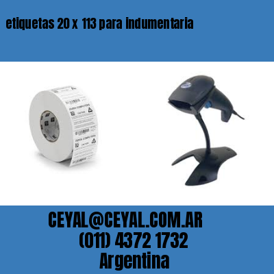 etiquetas 20 x 113 para indumentaria