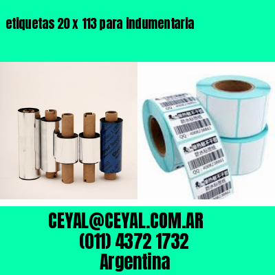 etiquetas 20 x 113 para indumentaria