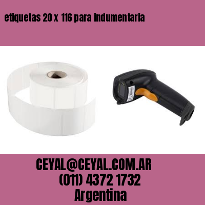 etiquetas 20 x 116 para indumentaria