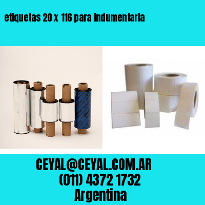 etiquetas 20 x 116 para indumentaria