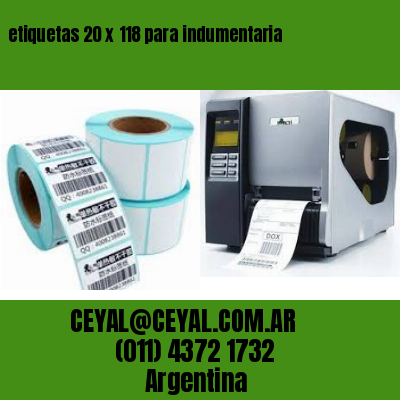etiquetas 20 x 118 para indumentaria