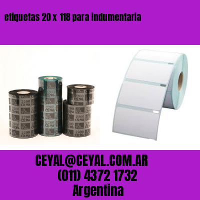etiquetas 20 x 118 para indumentaria