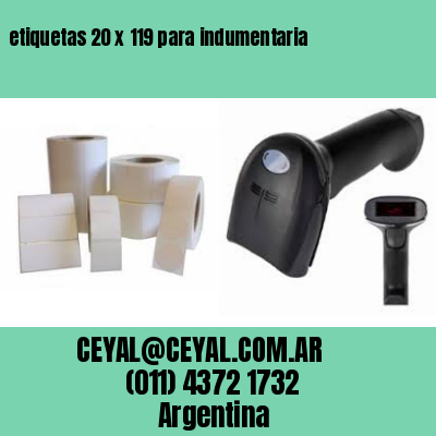 etiquetas 20 x 119 para indumentaria