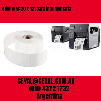 etiquetas 20 x 121 para indumentaria