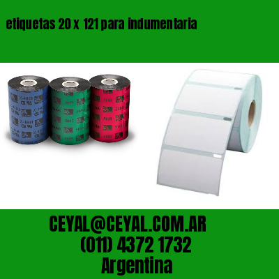 etiquetas 20 x 121 para indumentaria
