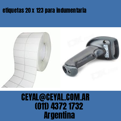 etiquetas 20 x 123 para indumentaria
