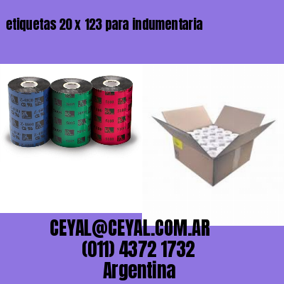 etiquetas 20 x 123 para indumentaria