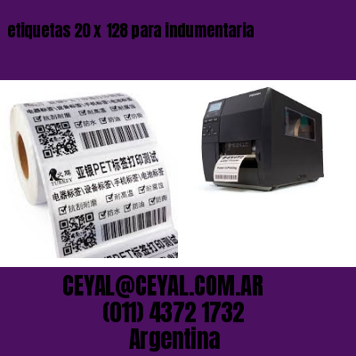 etiquetas 20 x 128 para indumentaria