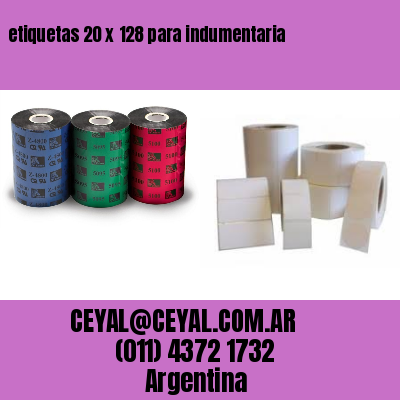 etiquetas 20 x 128 para indumentaria