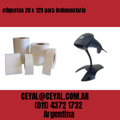 etiquetas 20 x 129 para indumentaria