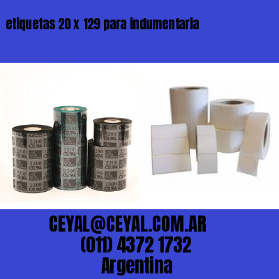 etiquetas 20 x 129 para indumentaria