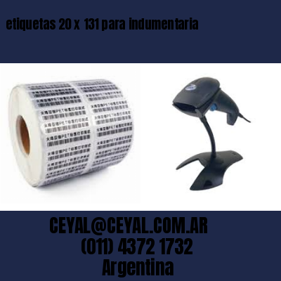 etiquetas 20 x 131 para indumentaria