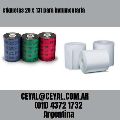 etiquetas 20 x 131 para indumentaria