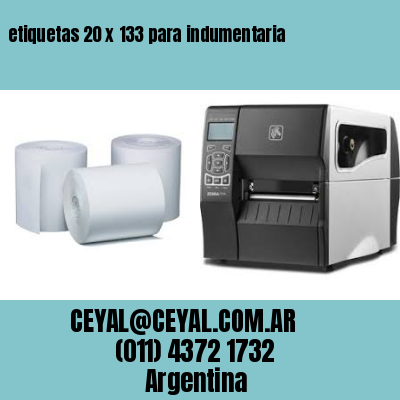 etiquetas 20 x 133 para indumentaria