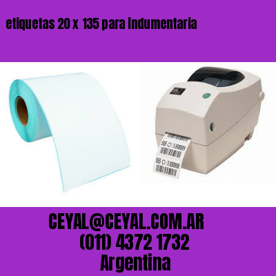 etiquetas 20 x 135 para indumentaria