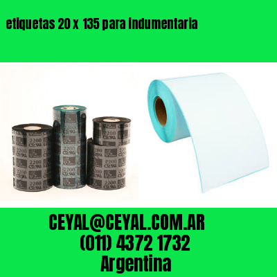 etiquetas 20 x 135 para indumentaria