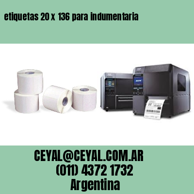 etiquetas 20 x 136 para indumentaria