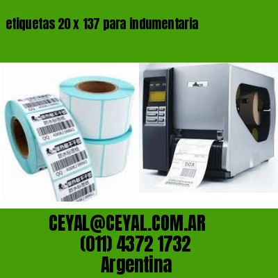 etiquetas 20 x 137 para indumentaria
