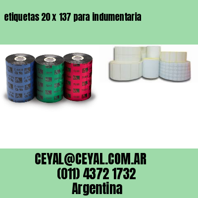etiquetas 20 x 137 para indumentaria