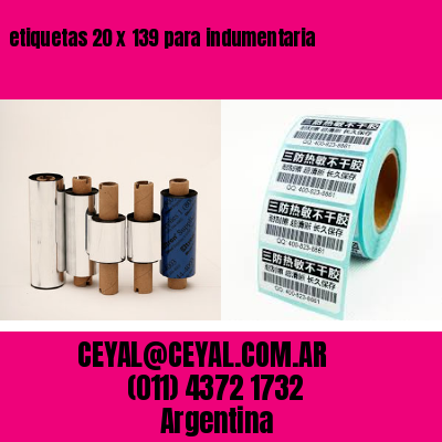 etiquetas 20 x 139 para indumentaria