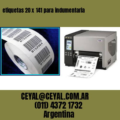etiquetas 20 x 141 para indumentaria