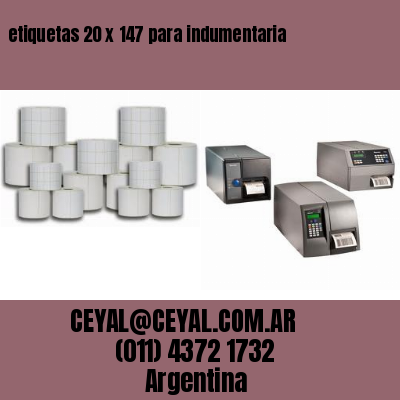 etiquetas 20 x 147 para indumentaria