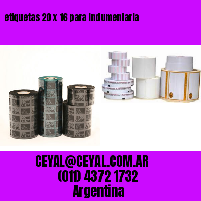 etiquetas 20 x 16 para indumentaria