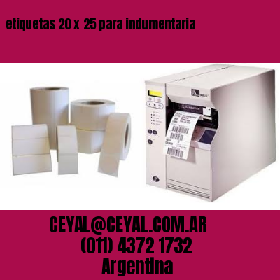etiquetas 20 x 25 para indumentaria